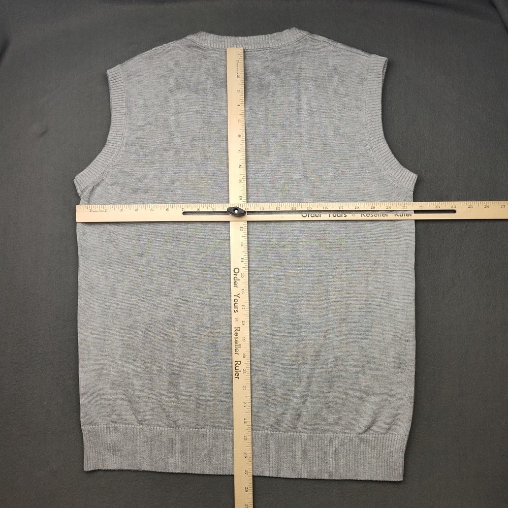 Paul Jones Sweater Vest Mens Extra Large Gray V Neck Cable Knit Pullover Golf - Picture 8 of 10